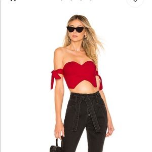 About Us Beatrice Tie Sleeve Corset in Red